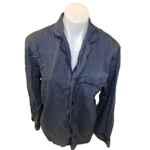 Men’s Black Brown 1826 Men’s Cotton Blue Long Sleeve Shirt size Medium
